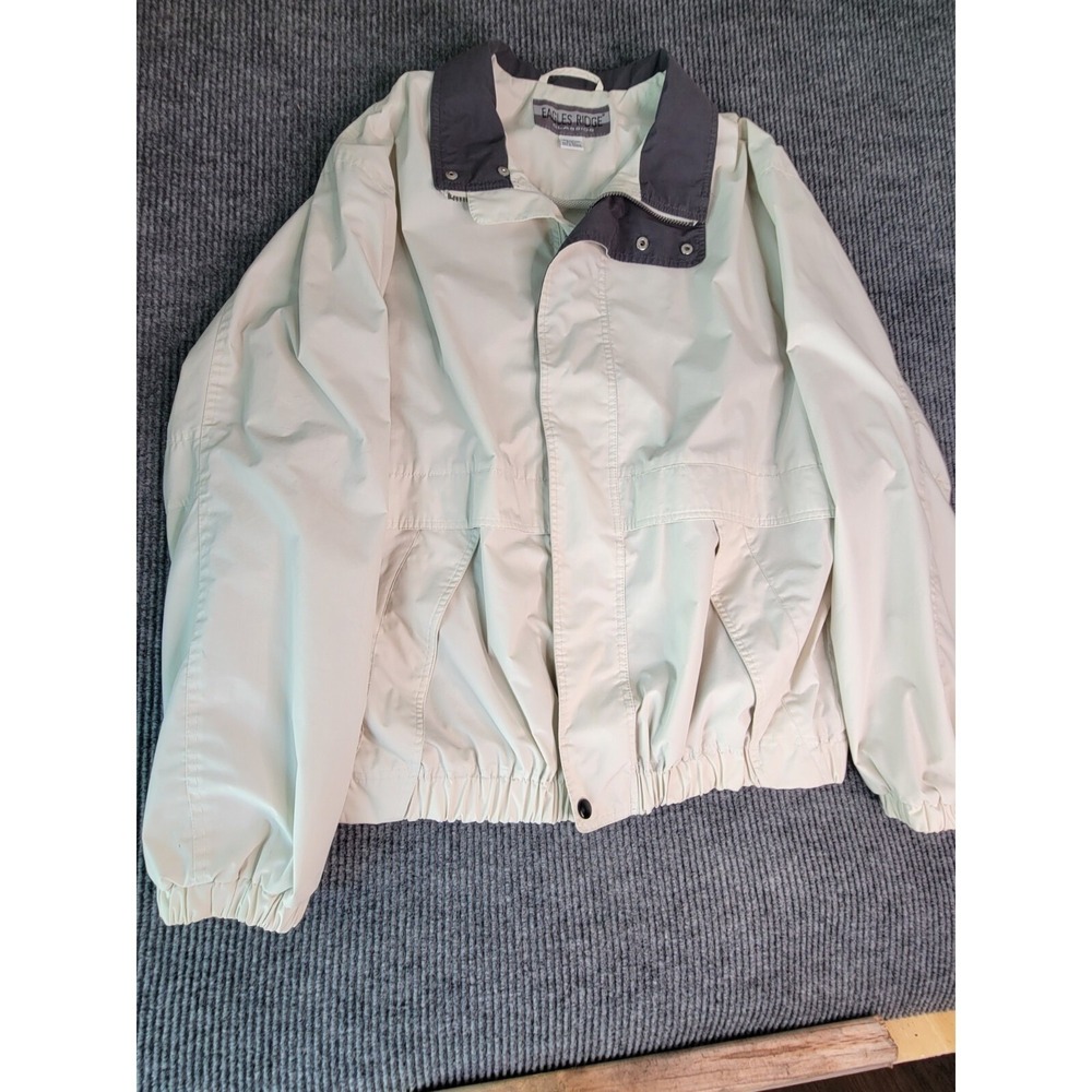 Eagles Ridge Classics Mens XLT Windbreaker Jacket Cream Grey Tall Lightweight